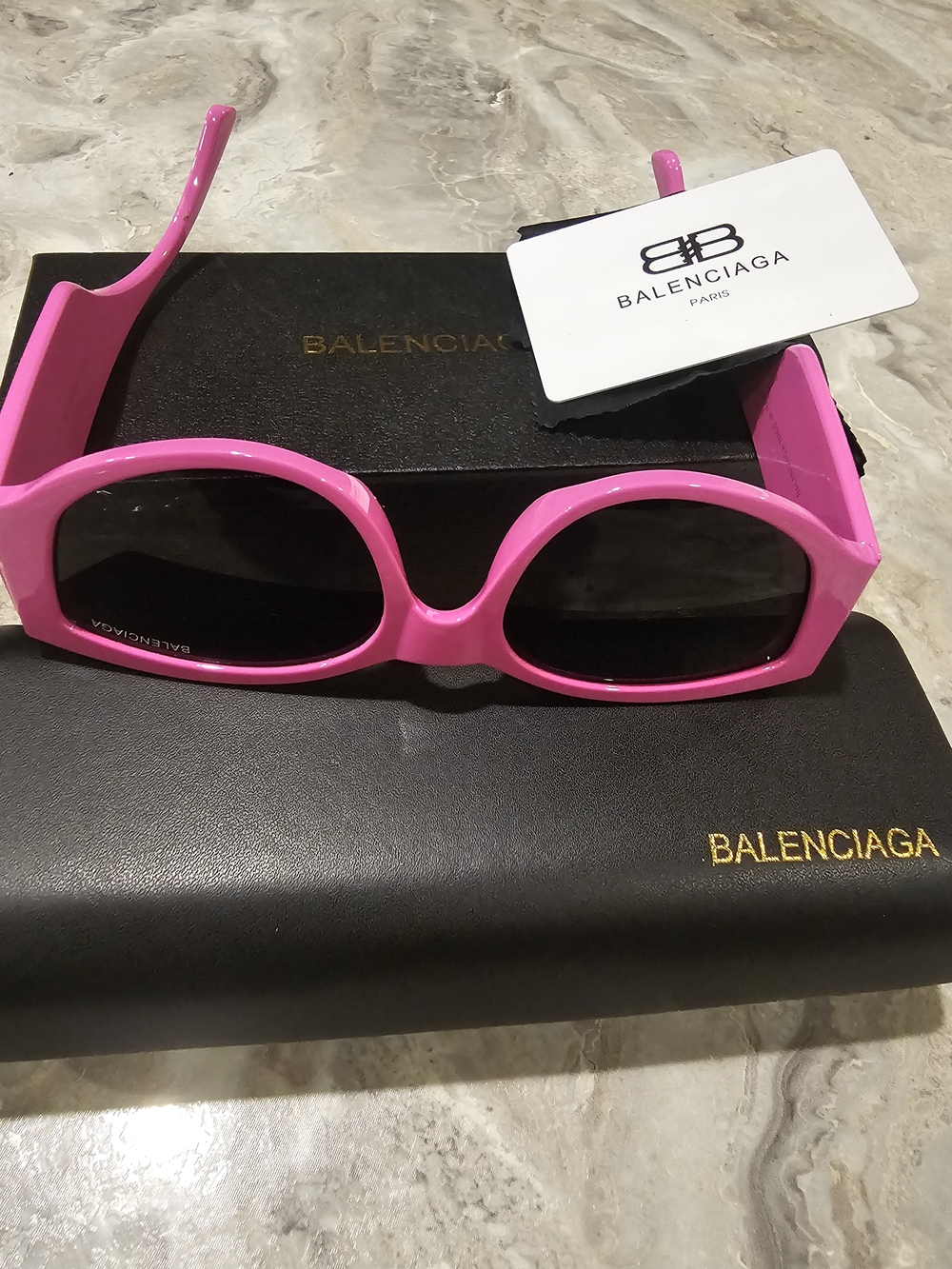 Balenciaga Women's Pink Oval Sunglasses